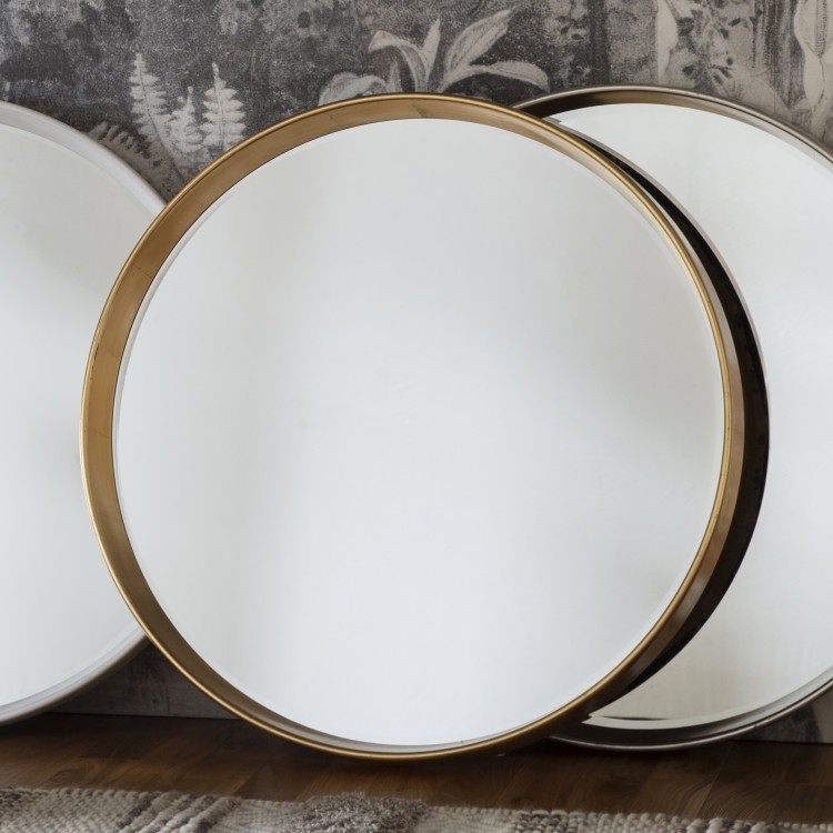 Product photograph of Harvey Gold Round Mirror - 95cm X 95cm from Choice Furniture Superstore.