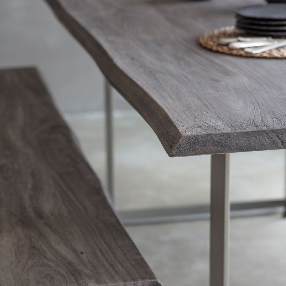 Product photograph of Pembroke Grey Acacia Wood And Metal Dining Table - 8 Seater from Choice Furniture Superstore.