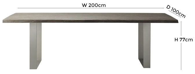 Product photograph of Huntington Grey Acacia Wood And Metal Dining Table - 8 Seater from Choice Furniture Superstore.