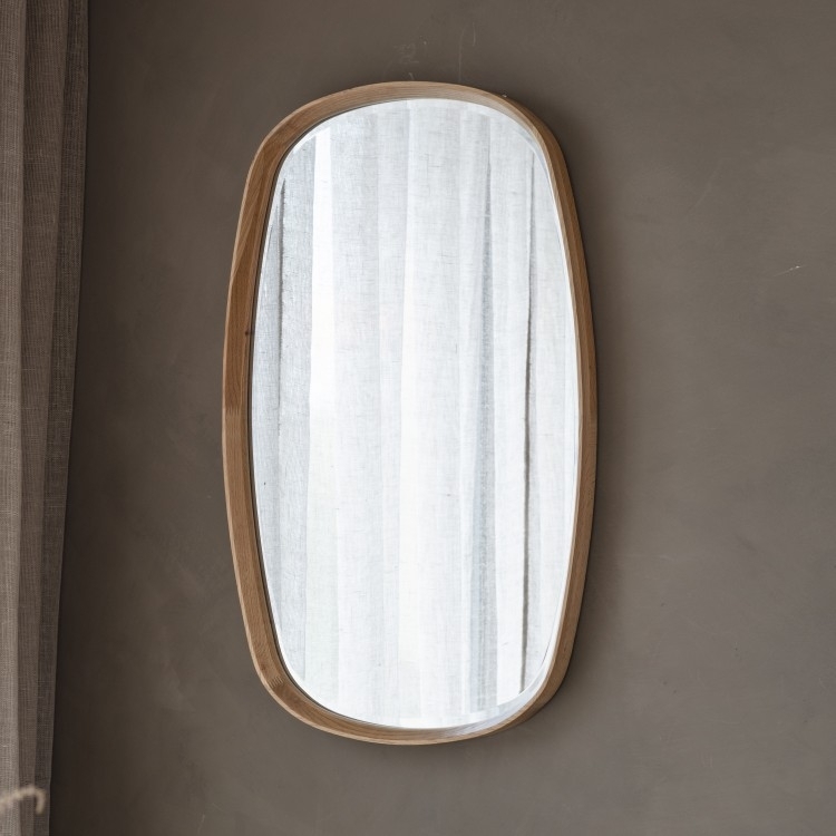 Product photograph of Keaton Oak Mirror - 90cm X 55cm from Choice Furniture Superstore.