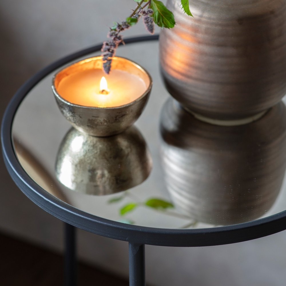 Product photograph of Riding Glass And Metal Side Table from Choice Furniture Superstore.