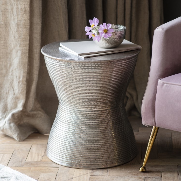 Product photograph of Colchester Silver Metal Side Table from Choice Furniture Superstore.