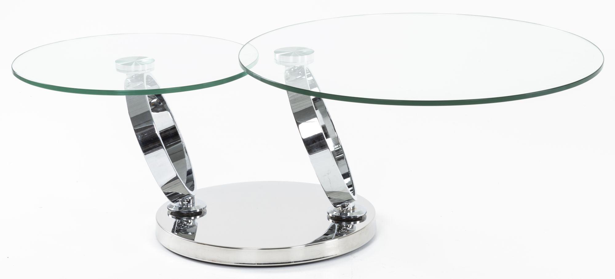 Product photograph of Circles Swivel Glass Top Round Coffee Table from Choice Furniture Superstore.