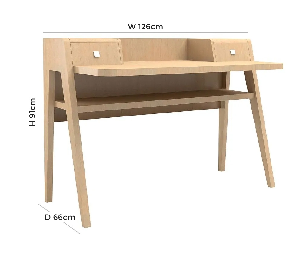 Product photograph of Milan Oak Desk from Choice Furniture Superstore.