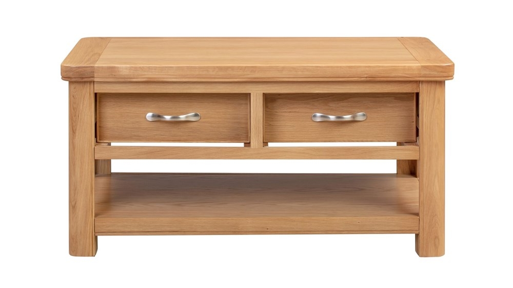 Product photograph of Clarion Oak Storage Coffee Table from Choice Furniture Superstore.