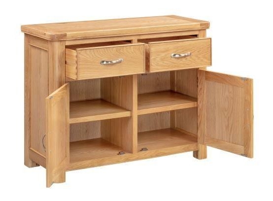 Product photograph of Clarion Oak Medium Sideboard from Choice Furniture Superstore.