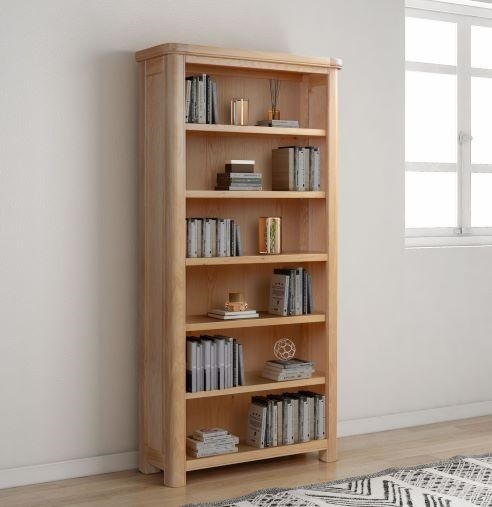 Product photograph of Clarion Oak Tall Bookcase from Choice Furniture Superstore.