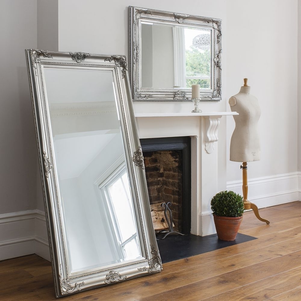 Product photograph of Harrow Silver Leaner Rectangular Mirror - 85cm X 171 5cm from Choice Furniture Superstore.