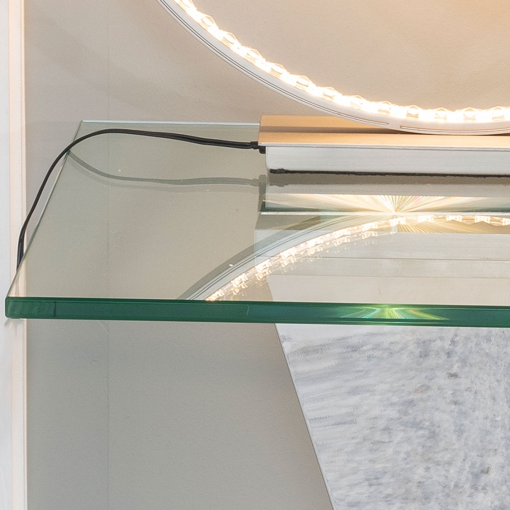 Fusion Glass Side Table with Stainless Steel Chrome Frame CFS