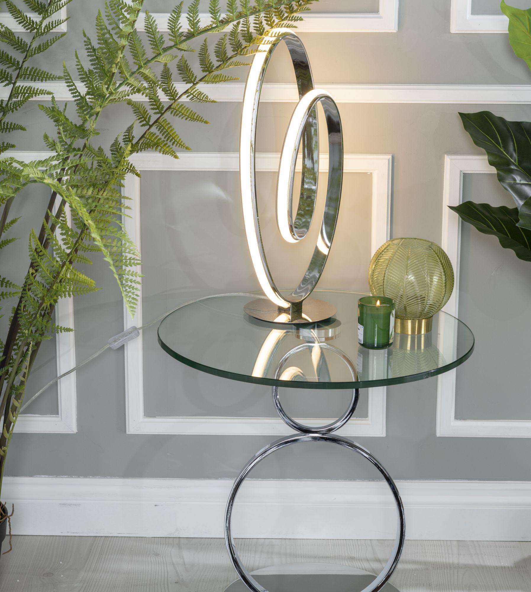 Product photograph of Circles Glass Top Round Side Table from Choice Furniture Superstore.