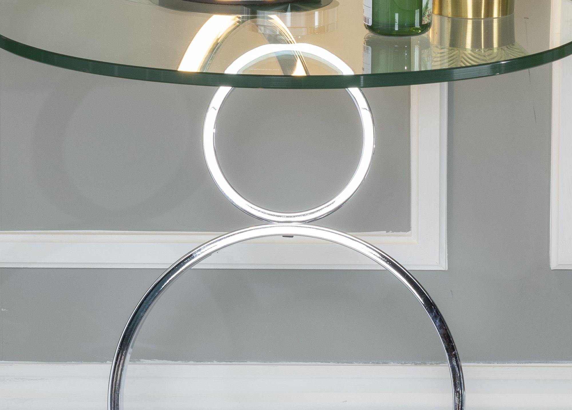 Product photograph of Circles Glass Top Round Side Table from Choice Furniture Superstore.