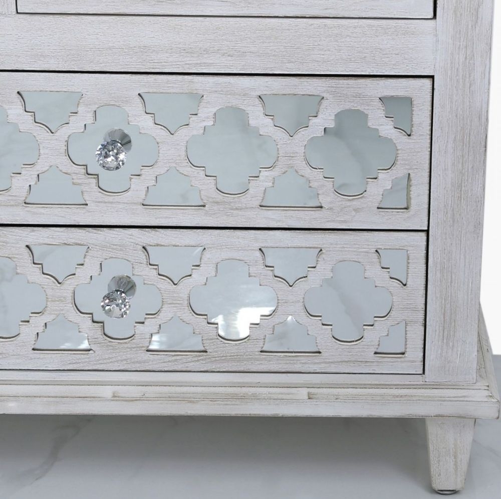 Product photograph of Hampton Beach Mirrored 7 Drawer Chest from Choice Furniture Superstore.