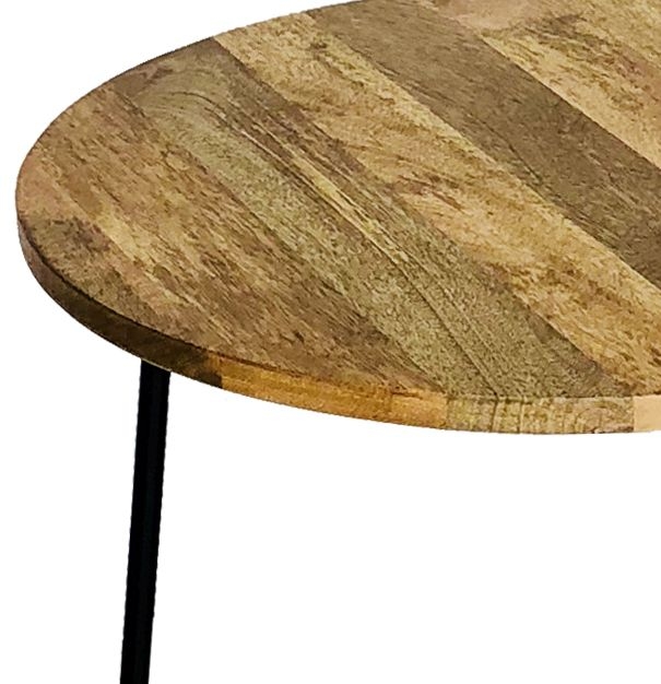 Product photograph of Hampi Round Side Table - Mango Wood And Iron from Choice Furniture Superstore.