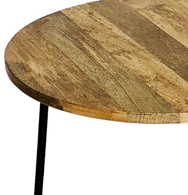 Product photograph of Ravi Mango Wood 45cm Round Side Table from Choice Furniture Superstore.