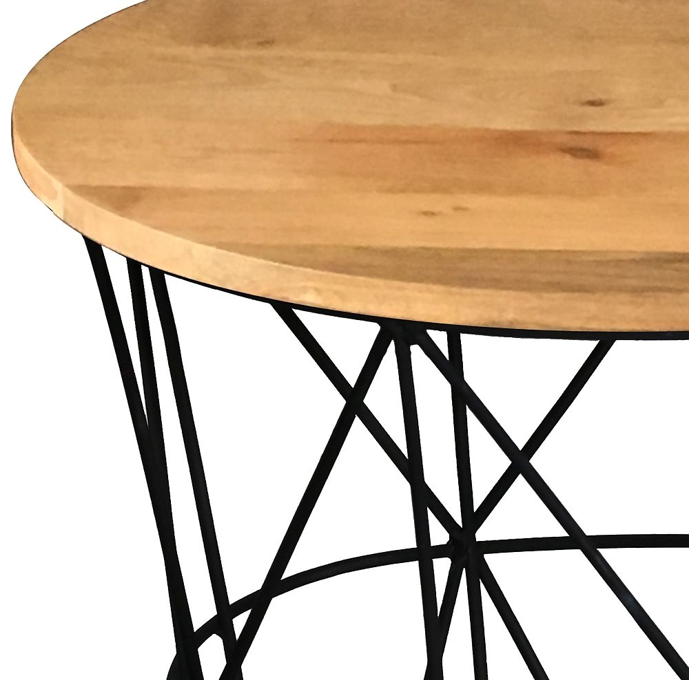 Product photograph of Hampi Large Round Side Table - Mango Wood And Iron from Choice Furniture Superstore.