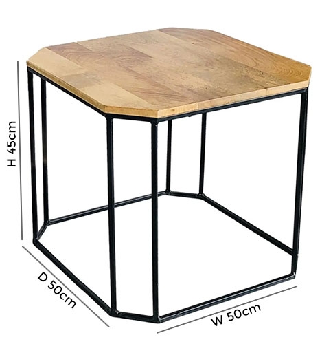 Product photograph of Hampi Mango Wood And Iron Large Side Table - Rav-1241 from Choice Furniture Superstore.