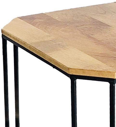 Hampi Mango Wood and Iron Small Side Table - RAV-1242