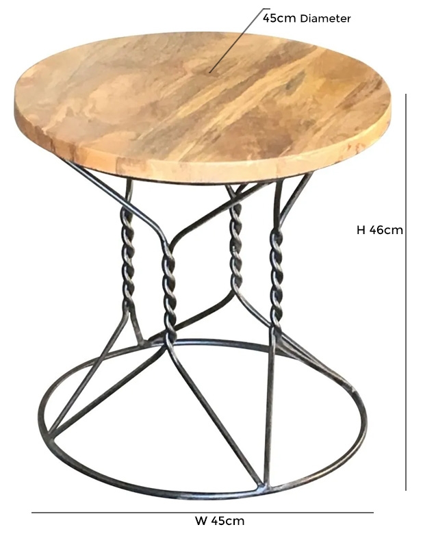 Product photograph of Hampi Mango Wood Round Accent Table from Choice Furniture Superstore.