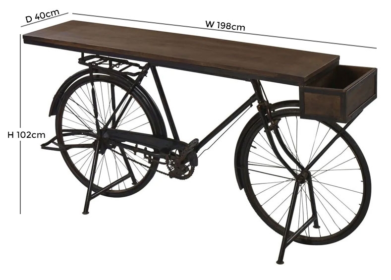 Product photograph of Jaipur Wow Mango Wood And Iron Bicycle Table - Black from Choice Furniture Superstore.