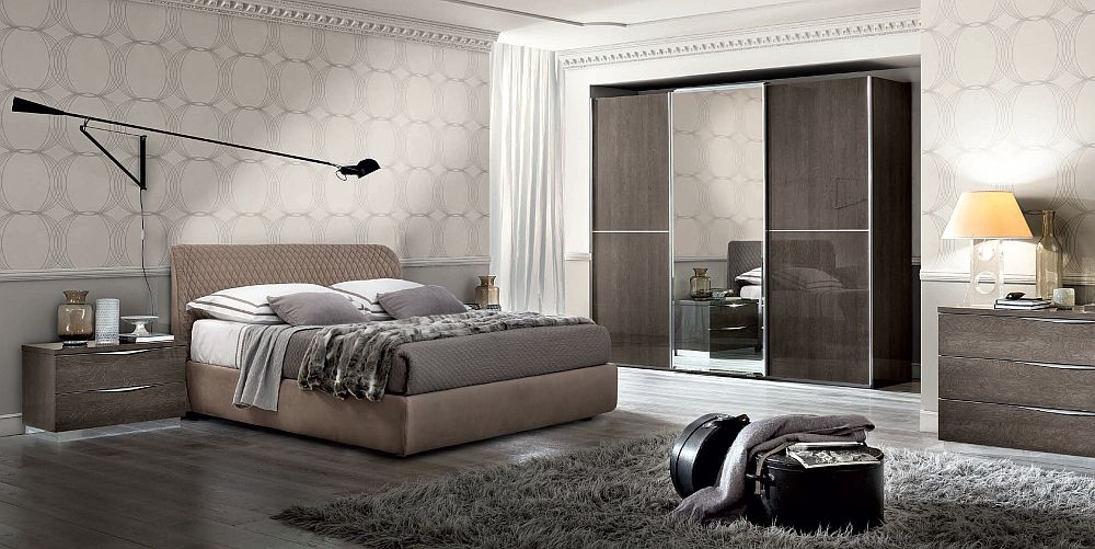 Product photograph of Camel Platinum Night Italian Mirror Sliding Wardrobe from Choice Furniture Superstore.