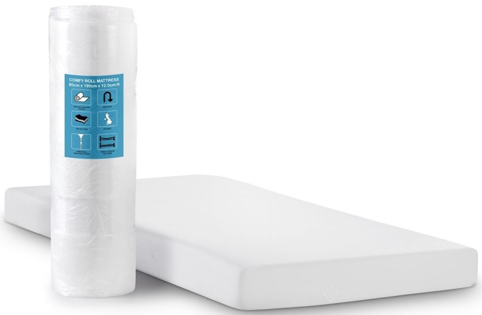 Product photograph of Comfy White 3ft Single Vacuum Packed Roll Mattress from Choice Furniture Superstore.