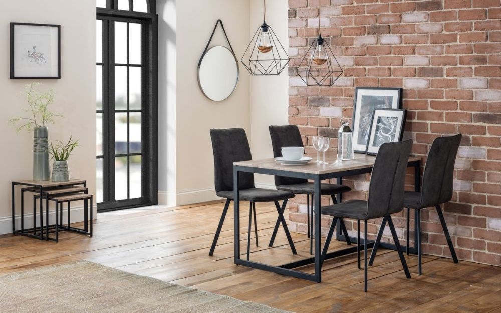 Product photograph of Monroe Charcoal Grey Fabric Dining Chair Sold In Pairs from Choice Furniture Superstore.