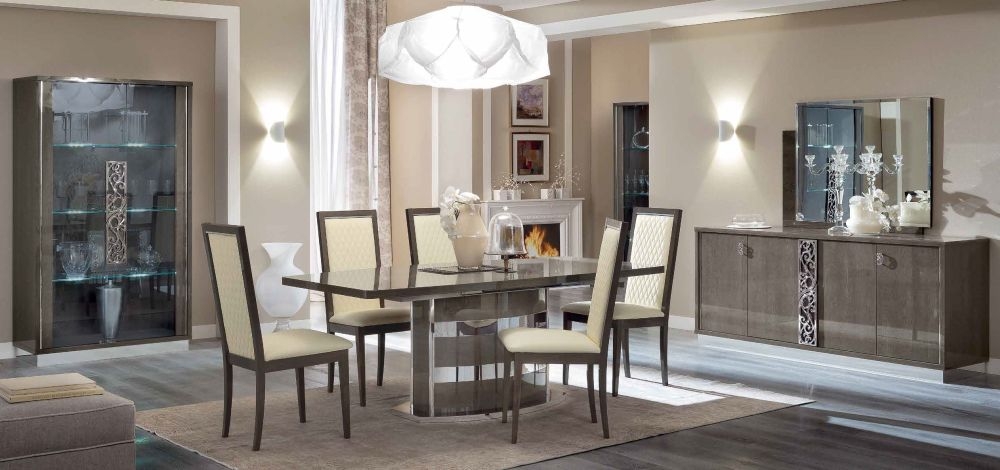 Product photograph of Camel Platinum Day Silver Birch Italian Butterfly Extending Dining Table from Choice Furniture Superstore.
