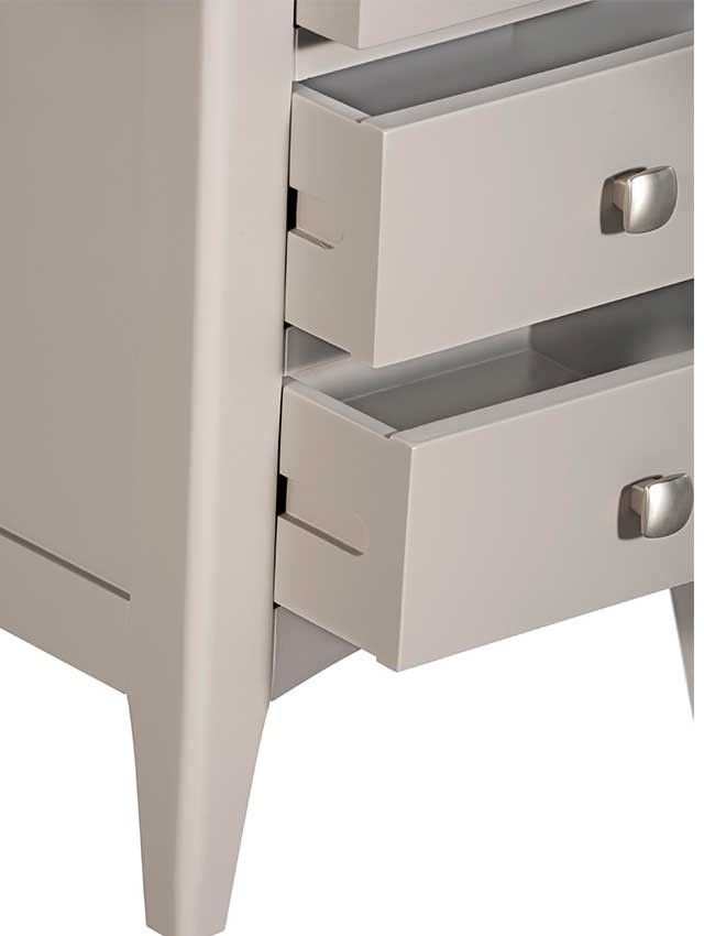 Product photograph of Lowell Grey And Oak Bedside Cabinet 2 Drawers With Pull Out Tray from Choice Furniture Superstore.