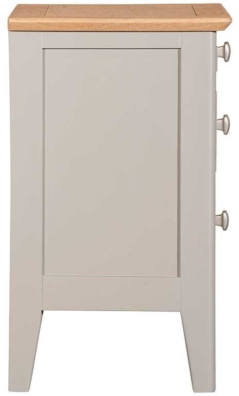 Product photograph of Lowell Grey And Oak Bedside Cabinet 2 Drawers With Pull Out Tray from Choice Furniture Superstore.