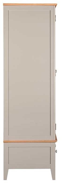 Product photograph of Lowell Grey And Oak Double Wardrobe 2 Doors With 1 Bottom Storage Drawer from Choice Furniture Superstore.