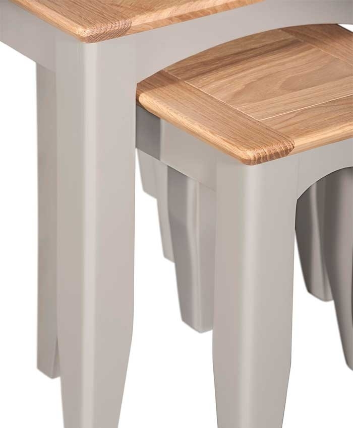 Product photograph of Lowell Grey And Oak Nest Of Tables Set Of 3 from Choice Furniture Superstore.