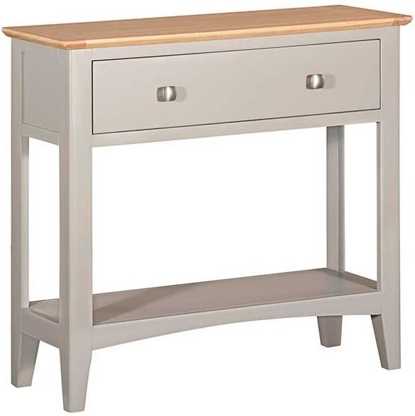 Product photograph of Lowell Grey And Oak Console Table With 1 Drawer from Choice Furniture Superstore.