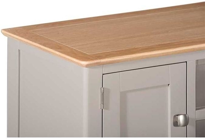 Product photograph of Lowell Grey And Oak Small Tv Unit 90cm W With Storage For Television Upto 32in Plasma from Choice Furniture Superstore.