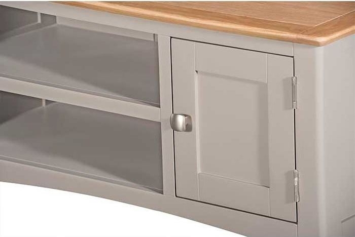 Product photograph of Lowell Grey And Oak Small Tv Unit 90cm W With Storage For Television Upto 32in Plasma from Choice Furniture Superstore.