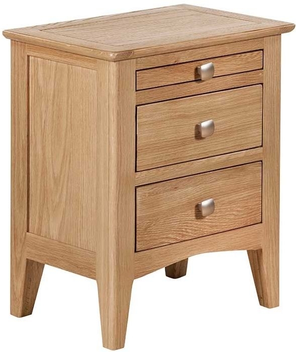Product photograph of Lowell Natural Oak Bedside Cabinet 2 Drawers With Pull Out Tray from Choice Furniture Superstore.