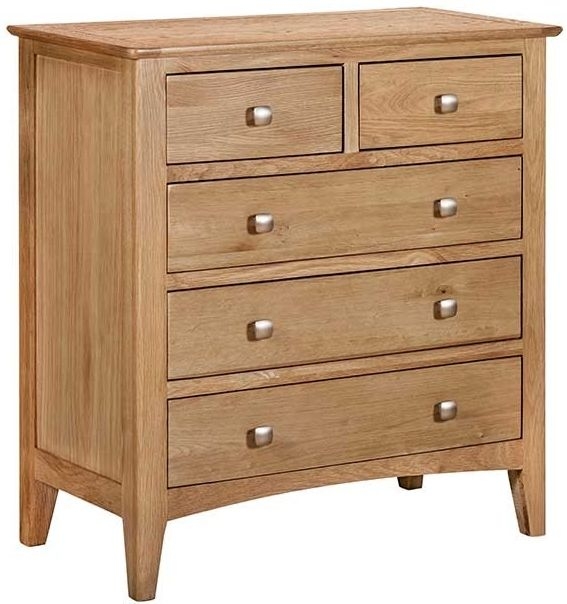 Product photograph of Lowell Natural Oak Chest 2 3 Drawers from Choice Furniture Superstore.