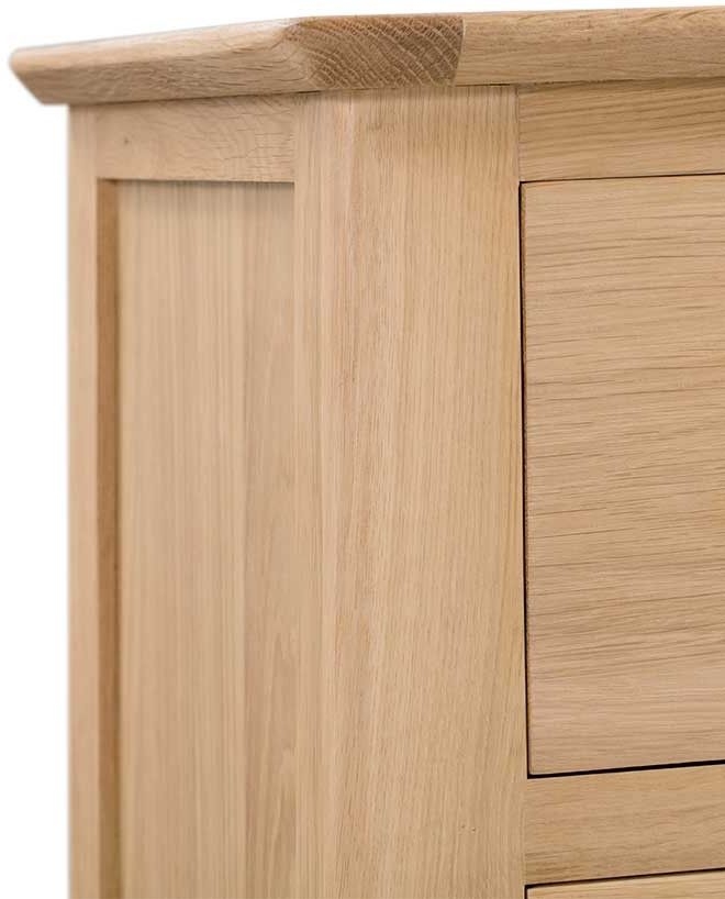 Product photograph of Lowell Natural Oak Wide Chest 6 Drawers from Choice Furniture Superstore.