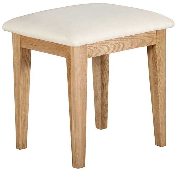 Product photograph of Lowell Natural Oak Dressing Table Stool With Padded Seat from Choice Furniture Superstore.