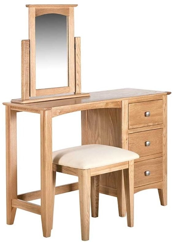 Product photograph of Lowell Natural Oak Dressing Table Stool With Padded Seat from Choice Furniture Superstore.