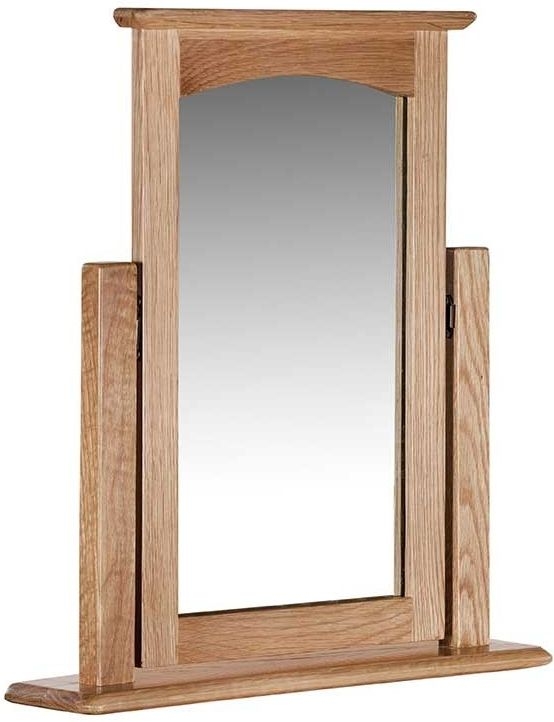 Product photograph of Lowell Natural Oak Single Vanity Mirror from Choice Furniture Superstore.