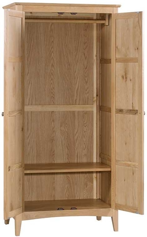 Product photograph of Lowell Natural Oak Double Wardrobe All Hanging With 2 Doors from Choice Furniture Superstore.