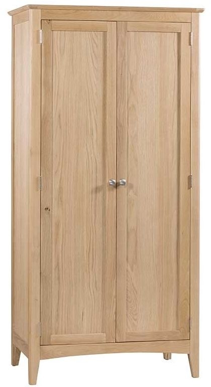 Product photograph of Lowell Natural Oak Double Wardrobe All Hanging With 2 Doors from Choice Furniture Superstore.