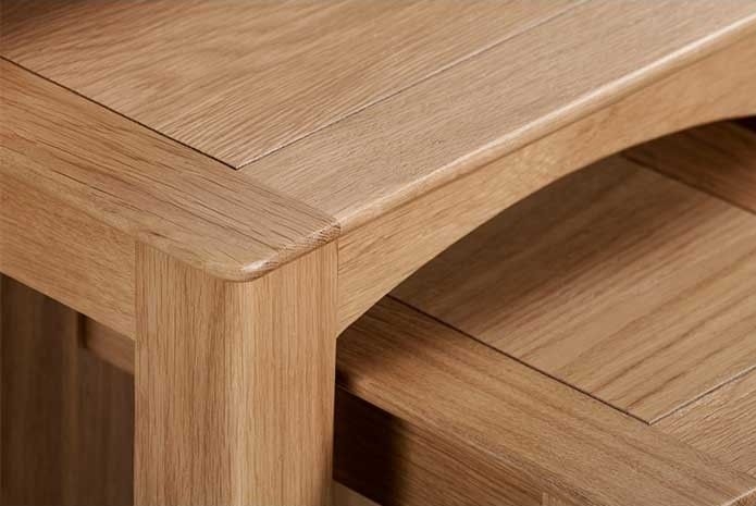 Product photograph of Lowell Natural Oak Nest Of Tables Set Of 3 from Choice Furniture Superstore.