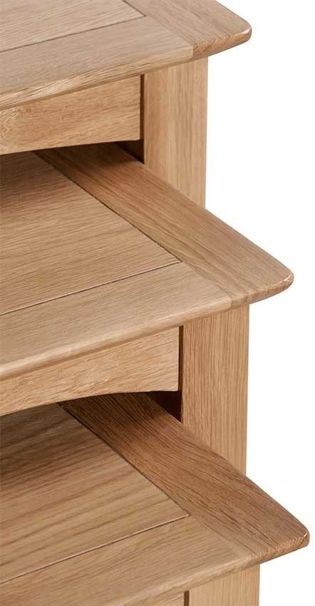 Product photograph of Lowell Natural Oak Nest Of Tables Set Of 3 from Choice Furniture Superstore.