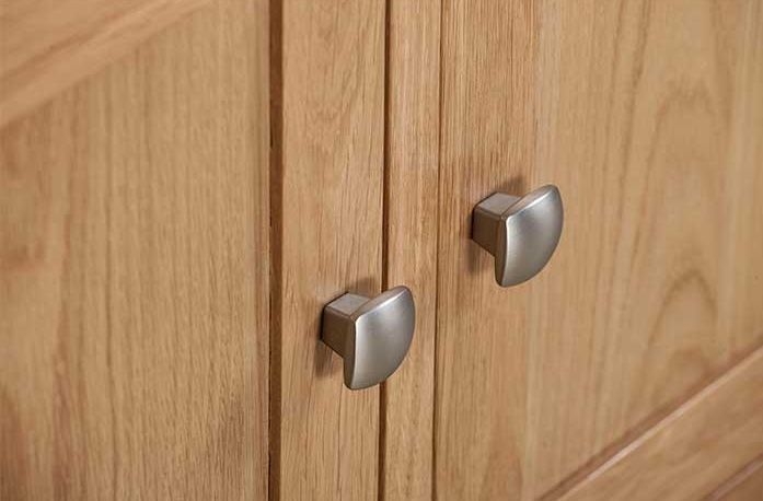 Product photograph of Lowell Natural Oak Medium Sideboard 140cm W With 3 Doors And 2 Drawers from Choice Furniture Superstore.