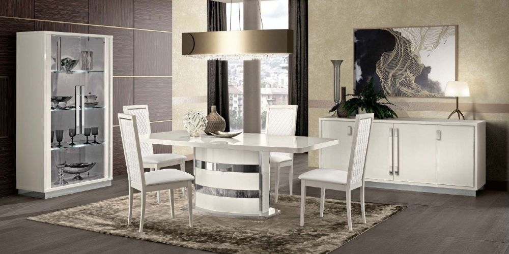 Product photograph of Camel Roma Day Rombi White Upholstered Italian Dining Chair With Padded Back from Choice Furniture Superstore.