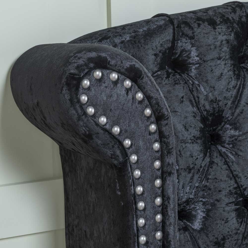 Product photograph of Buckingham Black Velvet Fabric 5ft King Size Bed from Choice Furniture Superstore.