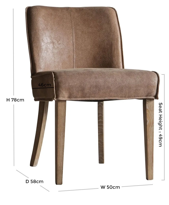 Product photograph of Tarnby Brown Leather Dining Chair Sold In Pairs from Choice Furniture Superstore.