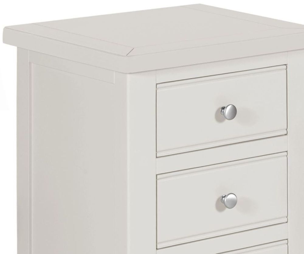 Product photograph of Berkeley Grey Painted 3 Drawer Bedside Cabinet from Choice Furniture Superstore.