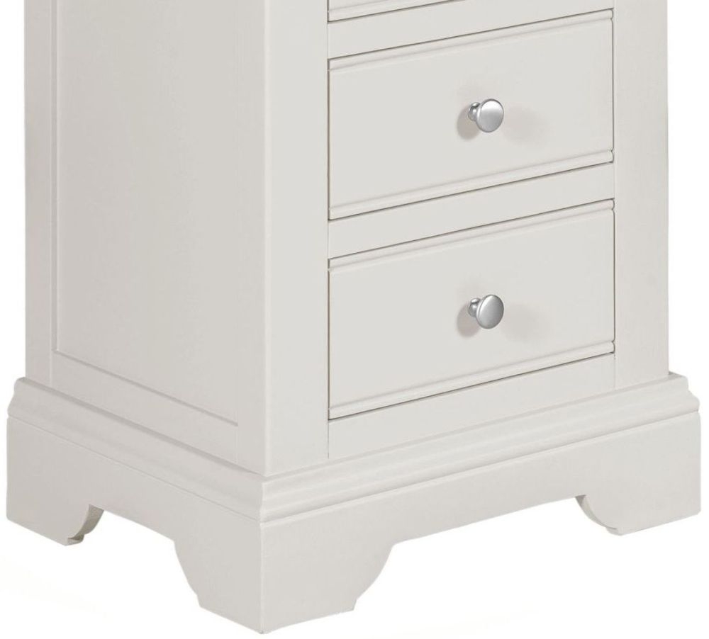 Product photograph of Berkeley Grey Painted 3 Drawer Bedside Cabinet from Choice Furniture Superstore.